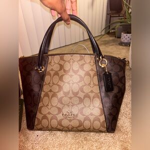 Coach brown signature jacquard bag